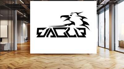 Eagle text typography with eagle shape vector design  Wall mural