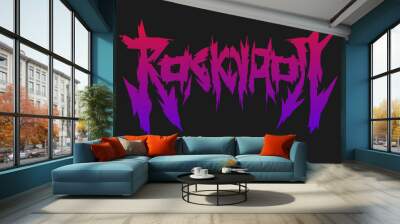 Rock and roll illustration typography with gradients color, design for t-shirt music concept  Wall mural