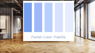 blue pastel palette color set include five colors for modern minimalist design Wall mural