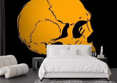 side view of human skull Wall mural