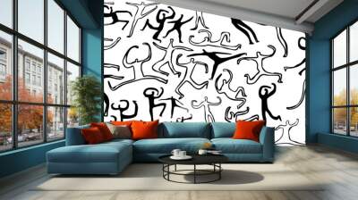 Various doodle people collection Wall mural