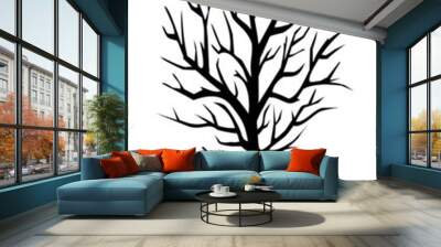 winter tree silhouette Wall mural