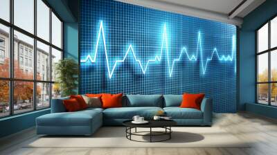 heart beat on monitor lifetline Wall mural