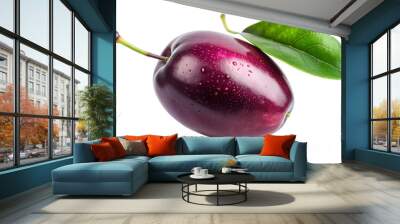 two plums with leaves Wall mural