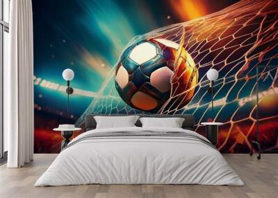 soccer ball hitting the net football championship Wall mural