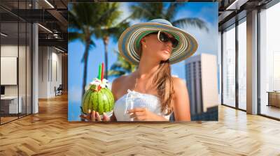 lady at vacation, summer vacations concept. Wall mural