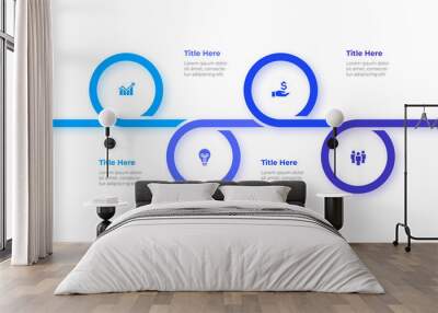 Abstract infographics number options template. Vector illustration. Can be used for workflow layout, diagram, business step options, banner and web design Wall mural