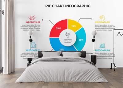 Business data visualization. Pie chart. Vector business template for presentation. Creative concept for infographic Wall mural