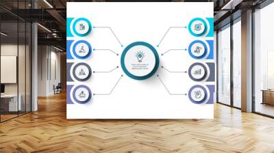 Creative concept for infographic. Business data visualization. Abstract elements diagram with 8 steps, options, parts or processes. Vector business template for presentation. Wall mural