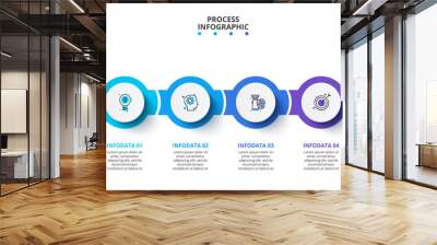 Creative concept for infographic. Business data visualization. Process chart. Abstract elements with 4 steps, options, parts or processes. Vector business template for presentation. Wall mural