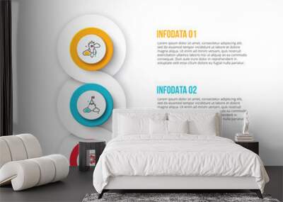 Creative concept for infographic. Circles with 3 steps, options, parts or processes. Vector business template for presentation. Wall mural