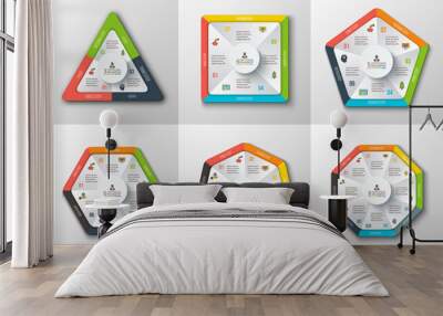 Set of geometric shapes for infographic. Wall mural