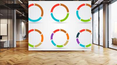 Vector circle arrows for infographic. Wall mural