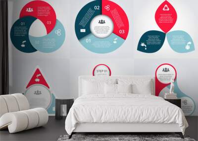 vector circle elements set for infographic. Wall mural