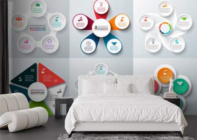 Vector infographic design template. Wall mural