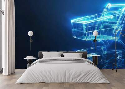 e-commerce online shopping cart Wall mural