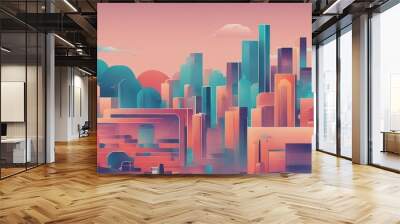 background featuring a smooth gradient transition between two or more corporate Wall mural