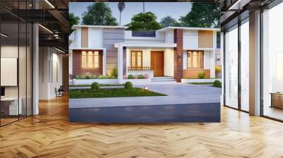 3d illustration of a newly built luxury home Wall mural