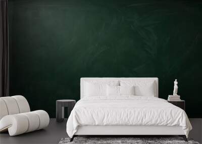 Texture of chalk on green blackboard or chalkboard background. Wall mural