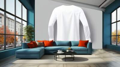 White Shirt on Gray Background Wall mural