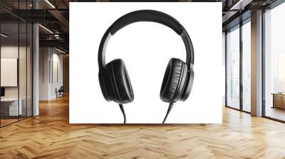 A sleek black headset on transparent background, png	 Wall mural