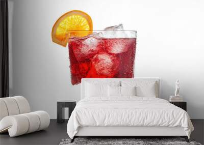 Fresh drink cocktail with ice on transparent background, png	 Wall mural