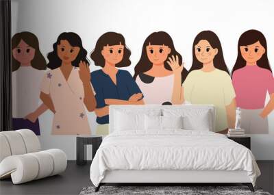 A portrait of women proud woman group illustration Wall mural