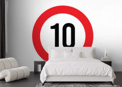 speed limit sign icon vector Wall mural