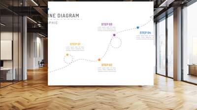 Presentation business infographic template. 4 steps modern timeline diagram vector illustration Wall mural