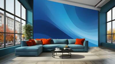 Abstract blue waves background illustration Wall mural