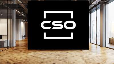 Initial letter CSO logo design. CSO logo design inside square. Wall mural