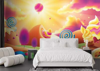 Colourful candy garden Wall mural