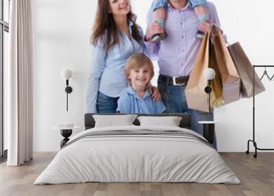 Families with bags Wall mural