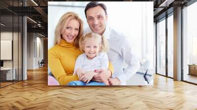 Family in dental clinic Wall mural