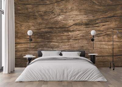 Old wood texture , dirty surface wooden background , brown wood dark style Wall mural