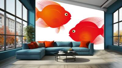 Red parrot fish vector Wall mural