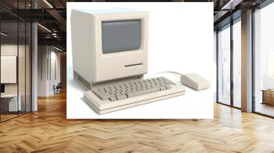 3d illustration of an old computer Wall mural