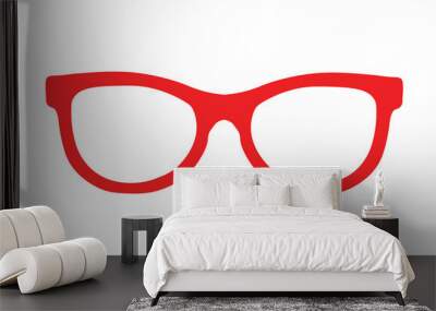 Eyeglasses, red glasses icon. Vector illustration, flat design. Outline Glasses Design. Glasses icon. Vector Lines Sunglasses Design. Vector Glasses Icon Design. Isolated on White Background. Wall mural