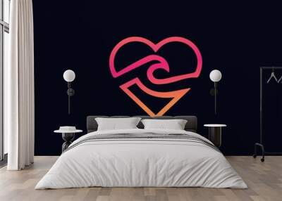 Heart shape  logo template design Wall mural