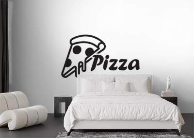 creative black pizza logo vector Wall mural