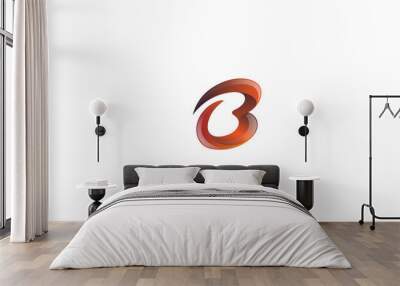 Creative Colorful B Letter Gradient Alphabet Logo Wall mural