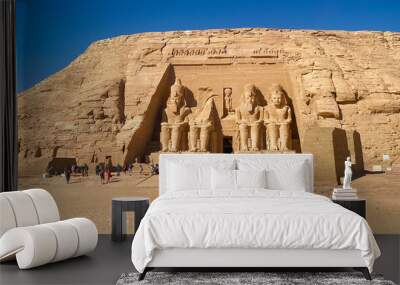 Abu Simbel, a rock in Nubia, two ancient Egyptian temples, the time of Ramses II Wall mural