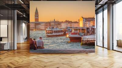 Scenic Landscape, Venetian Grand Canal Campanile Bell Tower Wall mural