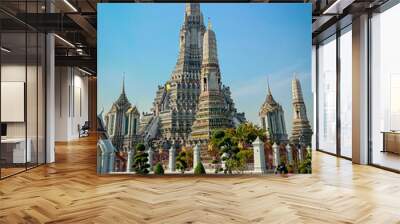 The visiting card of the capital of Thailand is the Buddhist temple Wat Arun, Temple of Dawn, which is located on the banks of the Chao Phraya River Wall mural