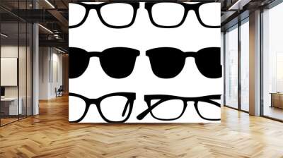 Glasses silhouette vector Wall mural