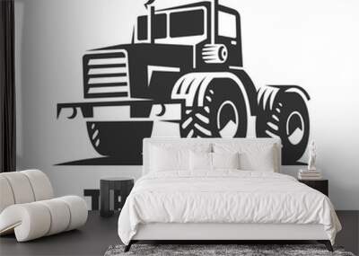 tractor abstract logo emblem on white background Wall mural