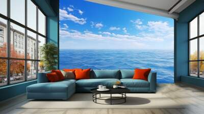 Beautiful blue sky. Beautiful clouds. Beautiful blue sea Wall mural