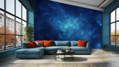 Blue starry sky with infinite space Wall mural