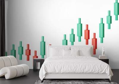 3D Growth Stock Diagram Wall mural