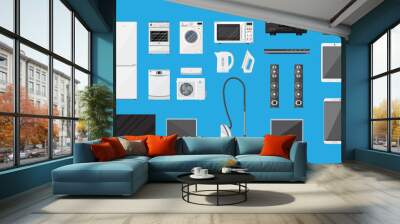 Household Appliances and Electronic Devices set Wall mural